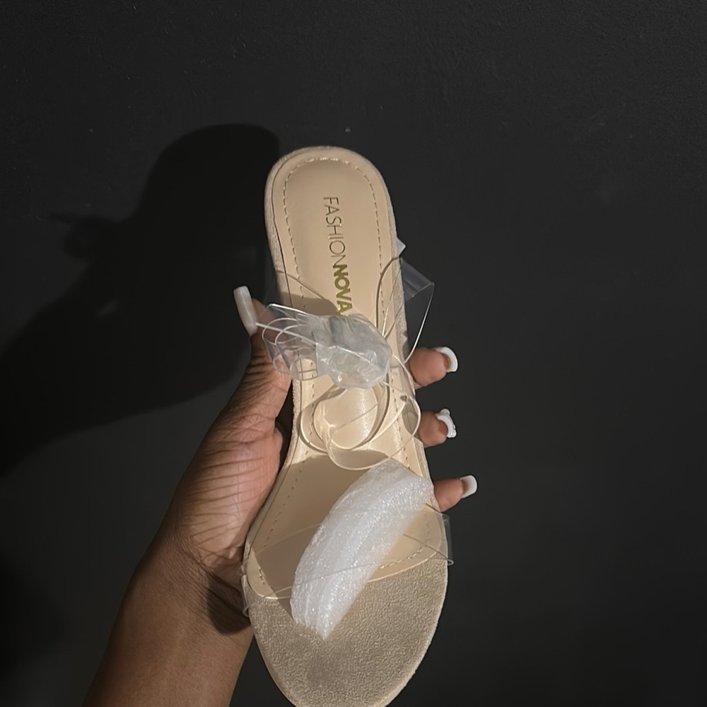 Fashion Nova Women's Clear Strap Sandals